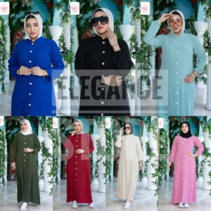 دريس الأنوثة والأناقة – فستان كاجوال بأزرار أمامية وألوان متعددة